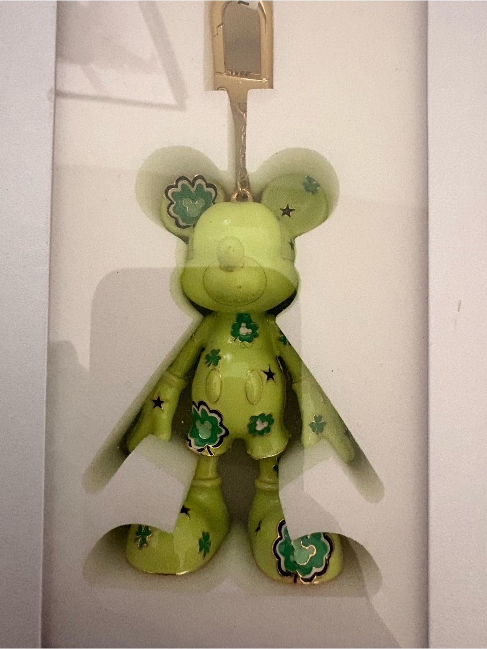 Disney x BaubleBar Green Floral Mickey Purse Charm / Keychain - Picture 2 of 3